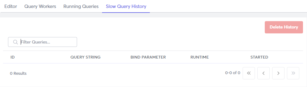 Slow Query History tab